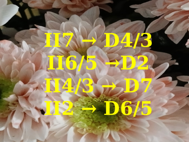   II7 → D4/3  II6/5 →D2  II4/3 → D7  II2 → D6/5 