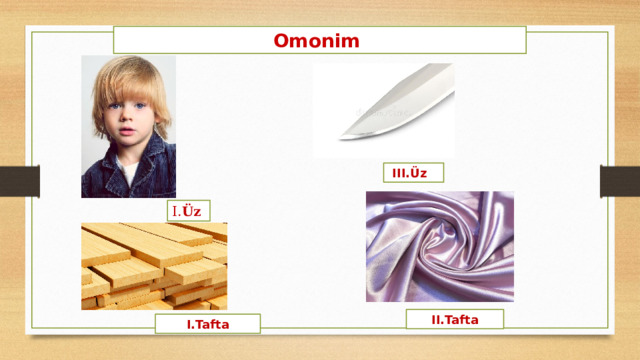 Omonim III.Üz I. Üz  II.Tafta I.Tafta 
