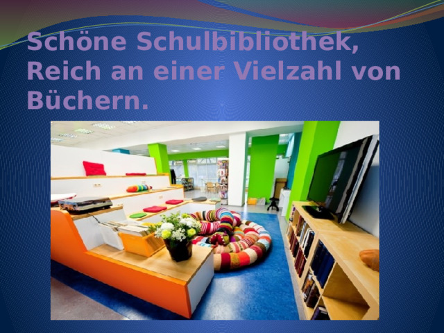 Schöne Schulbibliothek, Reich an einer Vielzahl von Büchern. 