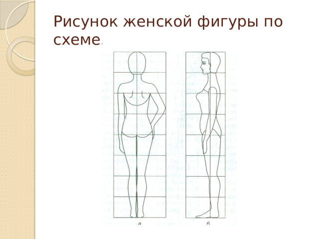 Рисунок женской фигуры по схеме. 