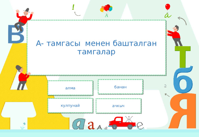 А- тамгасы менен башталган тамгалар банан алма кулпунай ачкыч 
