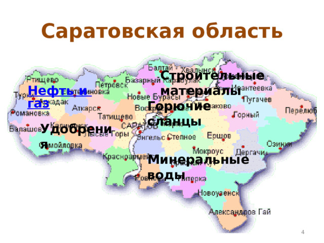 Саратовская область Строительные  материалы Горючие сланцы Удобрения Минеральные воды   