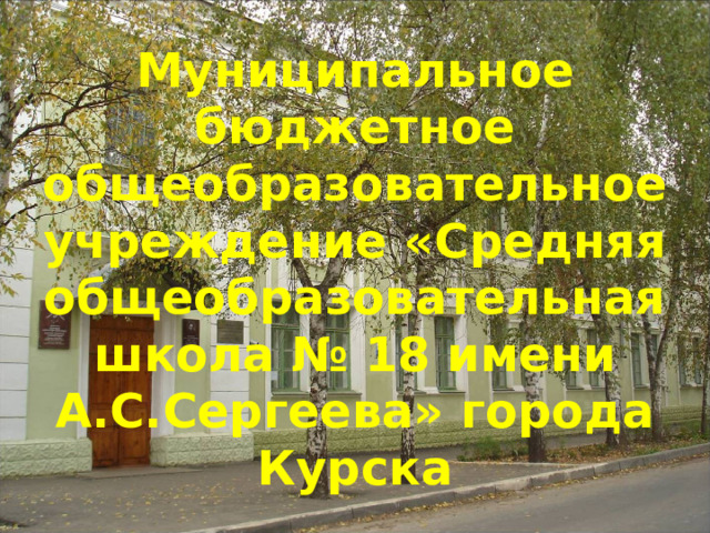Муниципальное бюджетное общеобразовательное учреждение «Средняя общеобразовательная школа № 18 имени А.С.Сергеева» города Курска 