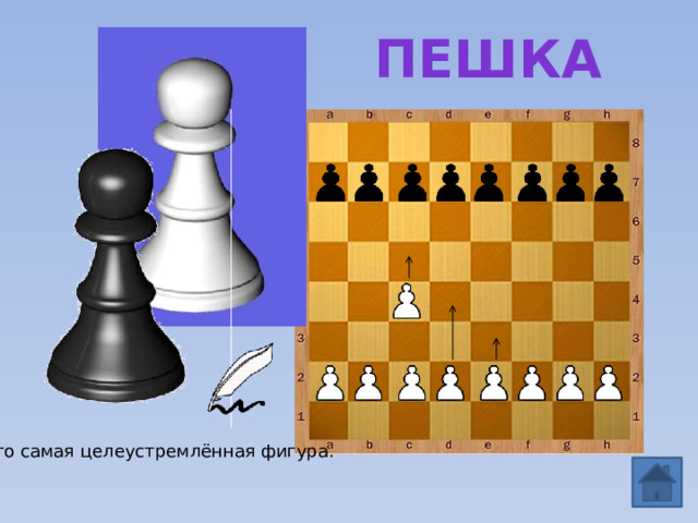 пешка Это самая целеустремлённая фигура. 