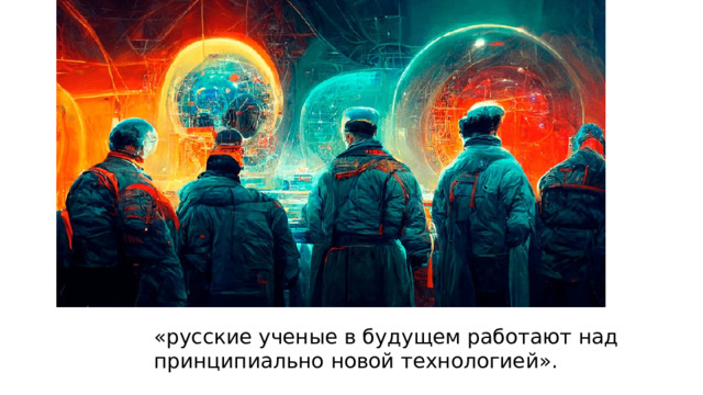 «русские ученые в будущем работают над принципиально новой технологией». 
