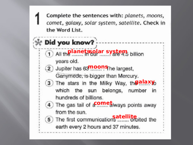 planets solar system moons galaxy comet satellite 