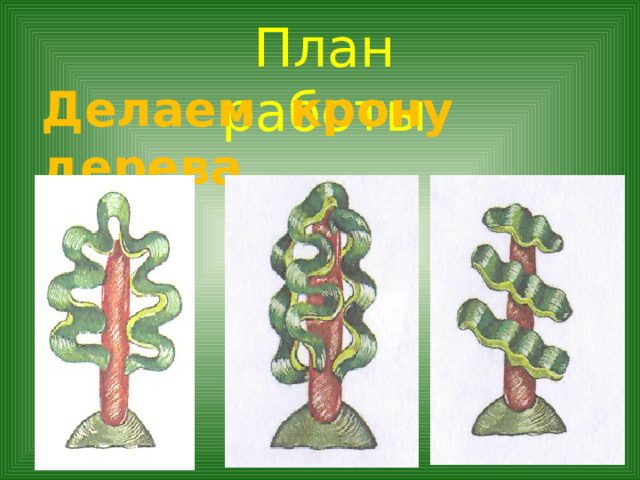 План работы Делаем крону дерева. 
