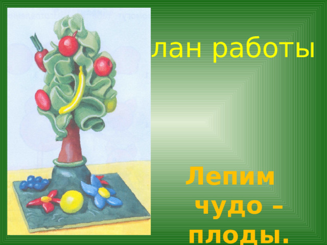 План работы Лепим чудо – плоды. 