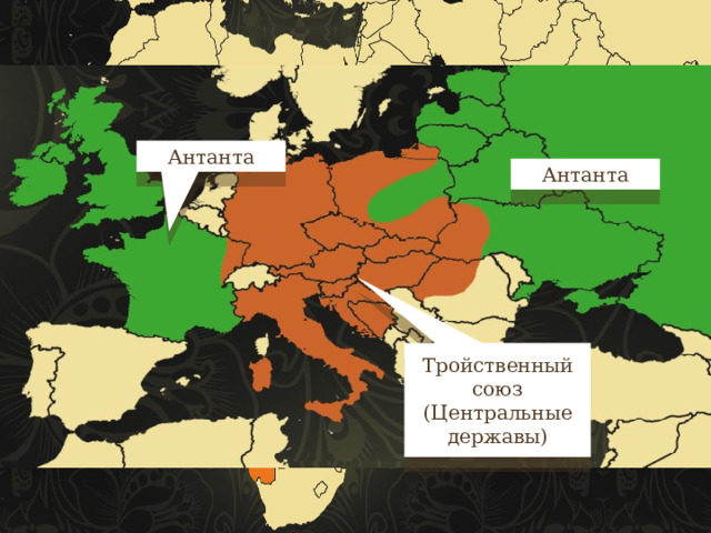 Антанта Антанта Тройственный союз (Центральные державы)  