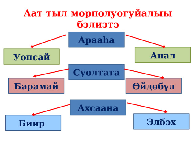 Аат тыл морполуогуйалыы бэлиэтэ Арааhа Анал Уопсай Суолтата Барамай Ѳ йд ѳ б ү л Ахсаана Элбэх Биир 