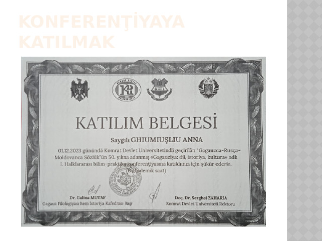KONFERENŢİYAYA KATILMAK 