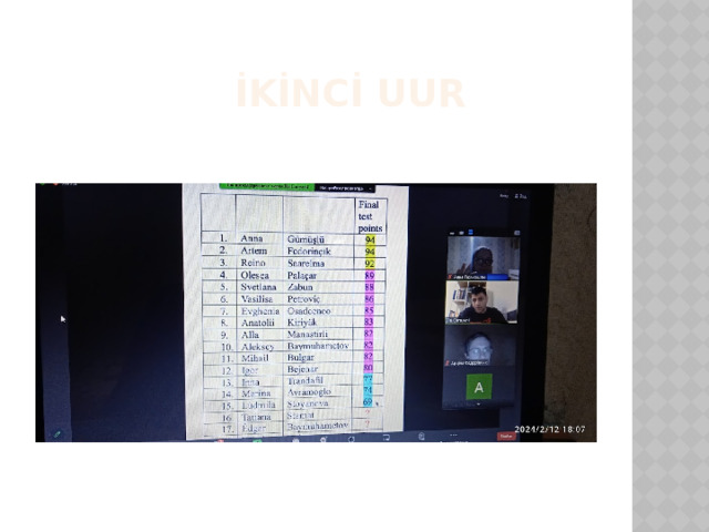  İKİNCİ UUR 