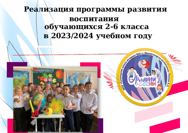 Реализация программы развития воспитания обучающихся 2-6 класса в 2023/2024 учебном году  ^ОУЫЭНМЛРИБВГДЖЗ 1 ISljowi ПФЕГШСЖГШ! 