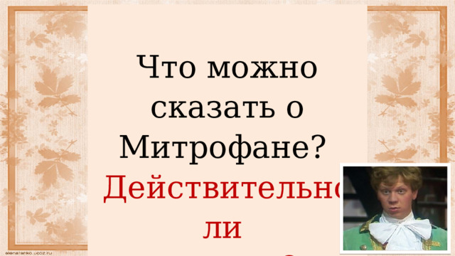 Что можно сказать о Митрофане? Действительно ли он глуп? 