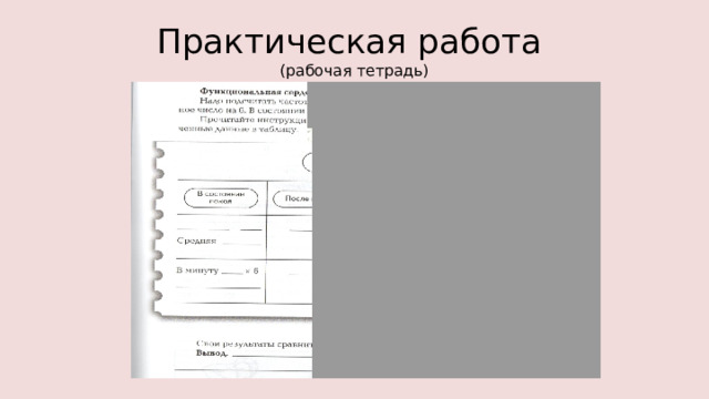 Практическая работа  (рабочая тетрадь) 