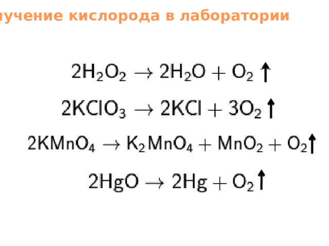 Получение кислорода в лаборатории 