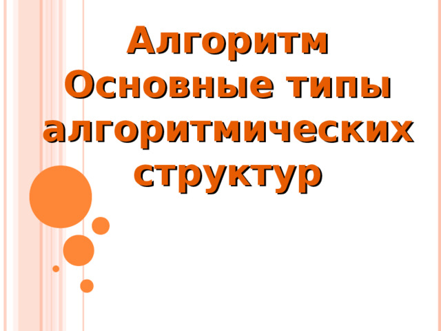   Алгоритм  Основные типы алгоритмических структур 