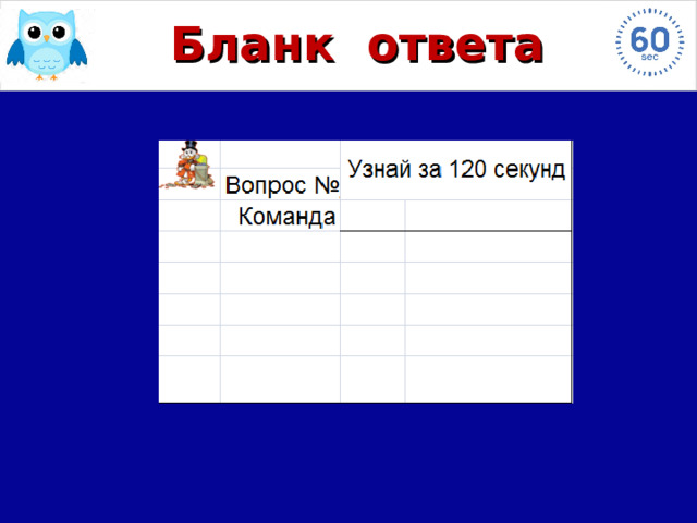 Бланк ответа 