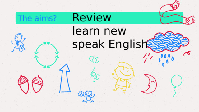  Review  learn new  speak English The aims? 