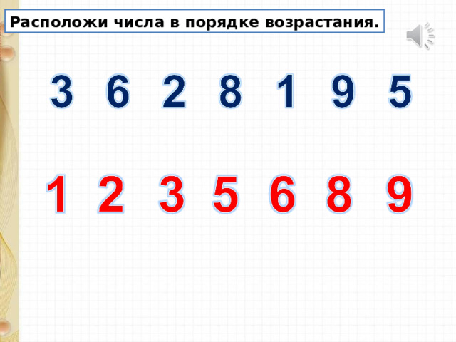 Расположи числа в порядке возрастания. 