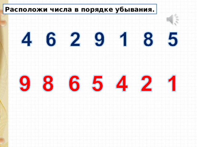 Расположи числа в порядке убывания. 