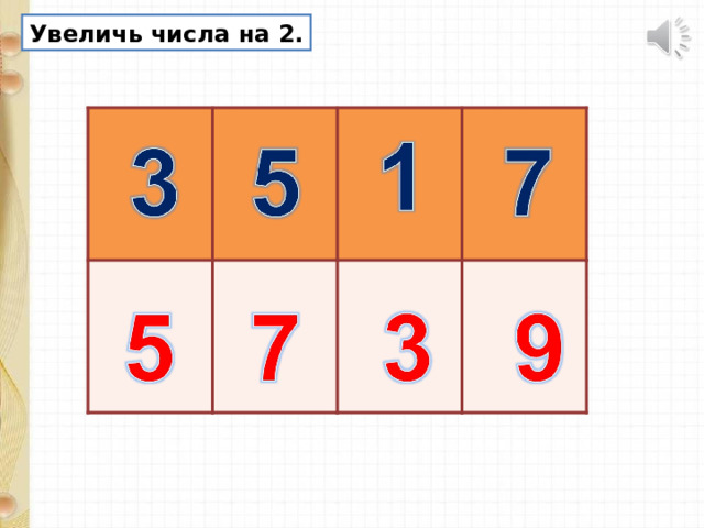 Увеличь числа на 2. 