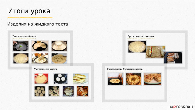 Итоги урока Изделия из жидкого теста 