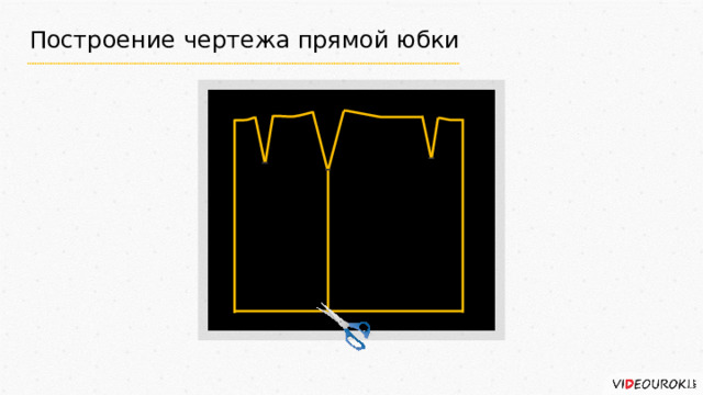 Построение чертежа прямой юбки Заднее Переднее полотнище полотнище 