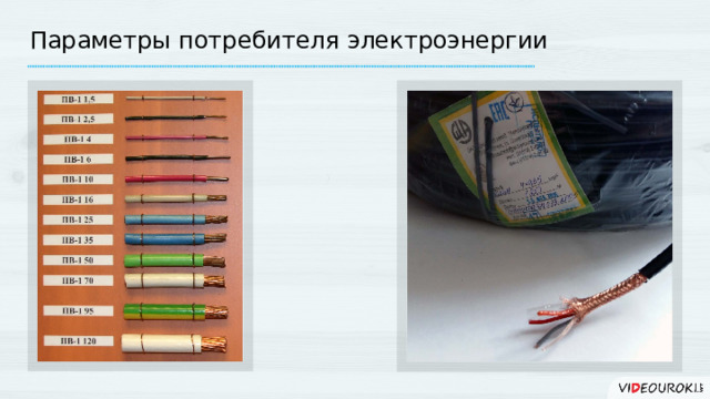 Параметры потребителя электроэнергии 