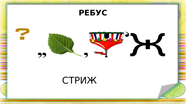 РЕБУС СТРИЖ  