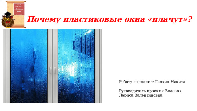 Почему пластиковые окна «плачут»? Работу выполнил: Галкин Никита Руководитель проекта: Власова Лариса Валентиновна 