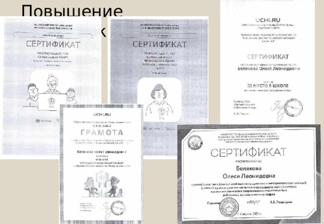 Повышение  квалификации: 
