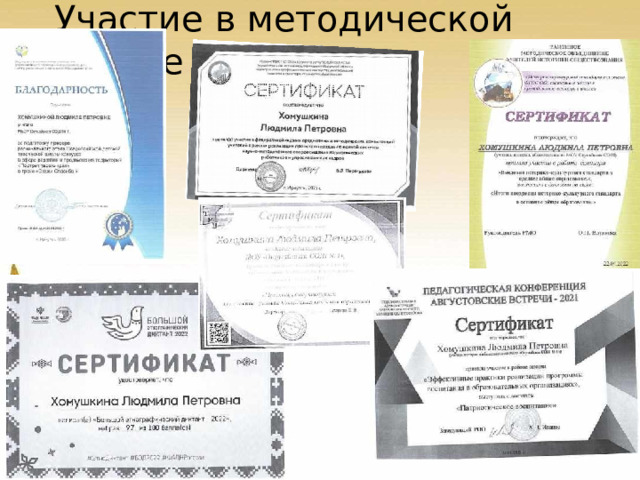 Участие  в  методической  работе 