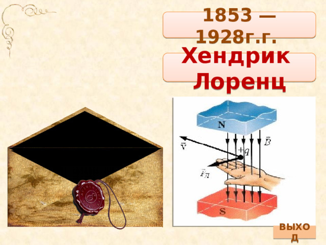 1853 — 1928г.г. Хендрик Лоренц ВЫХОД 