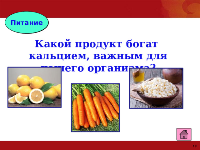 Питание Какой продукт богат кальцием, важным для нашего организма? 