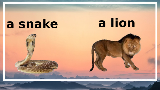 a lion a snake 