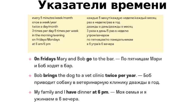 Указатели времени 