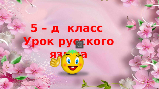 5 – д класс Урок русского языка 