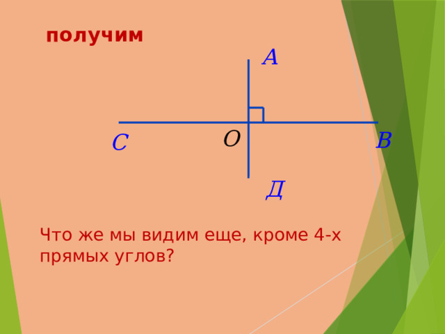  получим Что же мы видим еще, кроме 4-х прямых углов? 