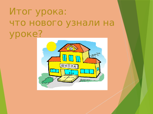 Итог урока:  что нового узнали на уроке?   