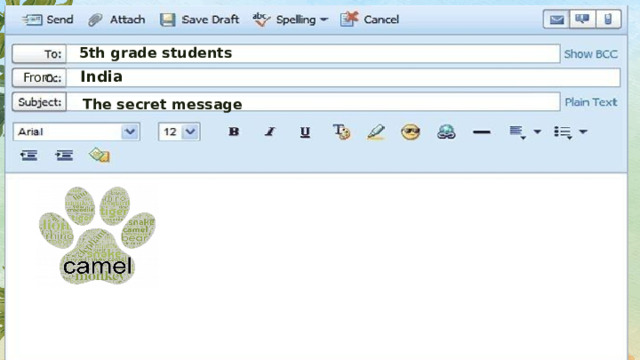 5th grade students India From: The secret message 