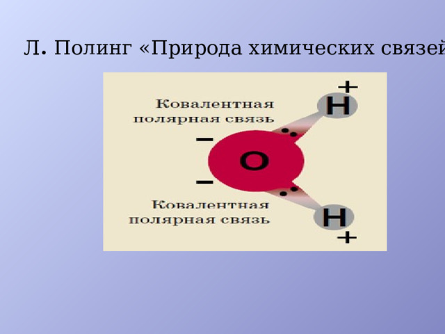 Л . Полинг «Природа химических связей.» 