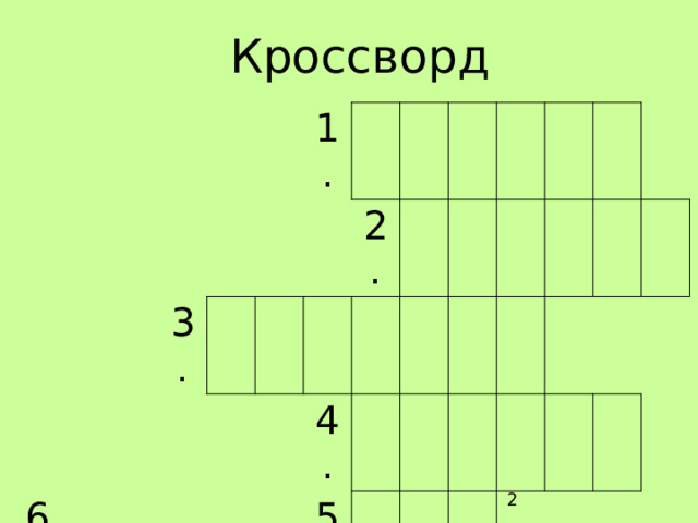 Кроссворд 6. 3. 1. 2. 4. 5. 7.  