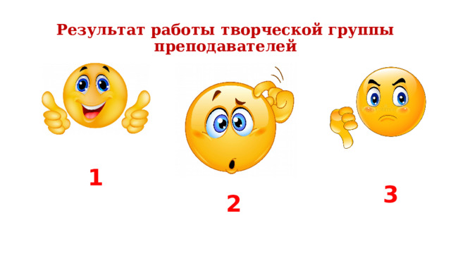 Результат работы творческой группы преподавателей 1 3 2 