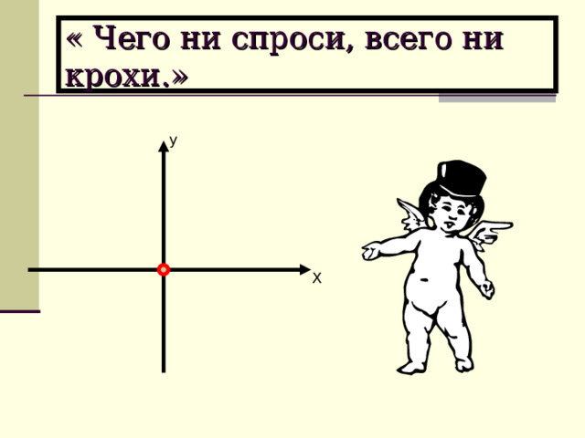 « Чего ни спроси, всего ни крохи.» y X 