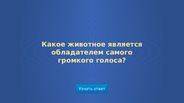 Какое животное является обладателем самого громкого голоса? Узнать ответ  