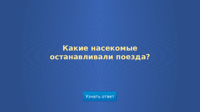 Какие насекомые останавливали поезда? Узнать ответ  