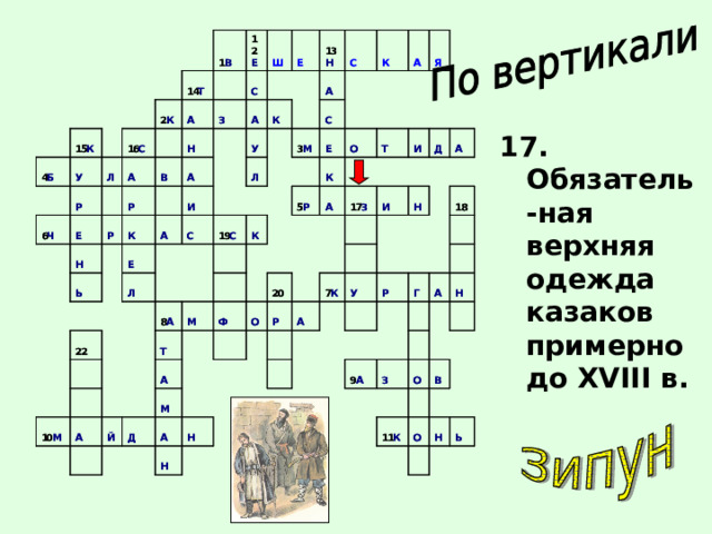 17. Обязатель-ная верхняя одежда казаков примерно до XVIII в. 