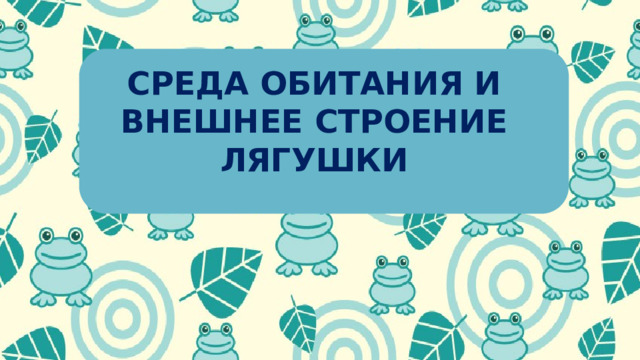 СРЕДА ОБИТАНИЯ И ВНЕШНЕЕ СТРОЕНИЕ ЛЯГУШКИ  
