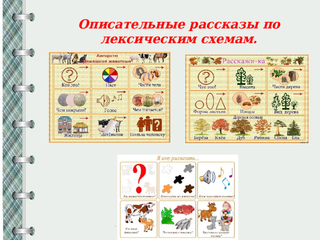 Описательные рассказы по лексическим схемам. 